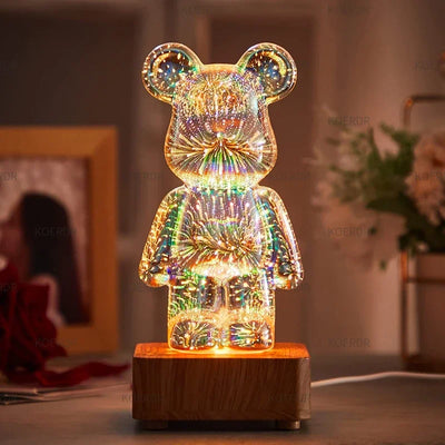 UP GOODS ™ 3D Fireworks Bear Night Light